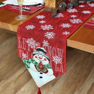 Christmas Table Runner Holiday Table Runners for Dining Room Snowman Table Runner for Christmas Table Decorations
