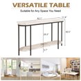 thumbnail image 4 of Ktaxon Table Console Ovale à 2 Niveaux, Table d'Entrée en Faux Marbre Moderne, Noir, 4 of 6