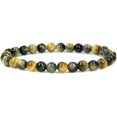 thumbnail image 1 of Bracelet Extensible Unisexe en Perles Rondes de 6 mm en Oeil de Tigre Bleu Doré Naturel, 1 of 5
