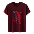 thumbnail image 4 of LUOGENLI T-shirts pour Femme pour Femmes T-Shirt pour Femme Col Rond Haut Imprimé T-Shirt pour Femme T-shirts à Manches Courtes pour Femmes T-Shirt Graphique Drôle Saint-Valentin Vin TTG, 4 of 4