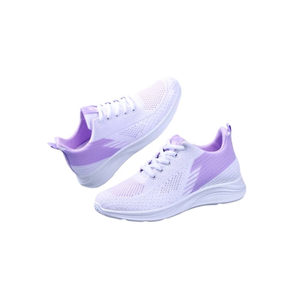 Woobling Womens Athletic Shoes Knit Upper Running Shoe Fitness Workout Sneakers Non-Slip Walking Ladies Lightweight Sport Trainers Purple 8.5
