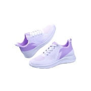 Woobling Womens Athletic Shoes Knit Upper Running Shoe Fitness Workout Sneakers Non-Slip Walking Ladies Lightweight Sport Trainers Purple 8.5