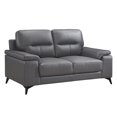 thumbnail image 5 of Topline Home Furnishings 2pc Dark Grey Leather Sofa Set, 5 of 5