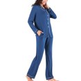 thumbnail image 4 of yievot Ensembles de Pyjamas pour Femmes Pyjama à Simple Boutonnage Automne Hiver Manches Longues Pantalon de Pyjama Ensemble Deux Pièces, 4 of 5