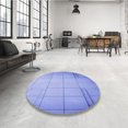 thumbnail image 4 of Ahgly Company Tapis d'Intérieur Lavable en Machine Carré Transitionnel Jeans Bleu, 5 Pieds Carré, 4 of 7
