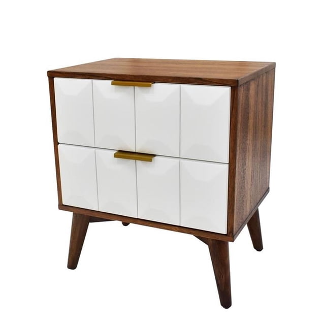 Table de Nuit Ginny en Noyer Bruni et Acacia Massif