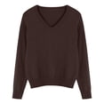 thumbnail image 5 of BLVB Chandails Chauds pour Femmes Col en V Classique Doux Chandail Confortable Ample Décontracté Manches Longues Automne Hiver, 5 of 5