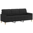 thumbnail image 2 of vidaXL 2 Piece Sofa Set with Cushions Black Fabric, 2 of 4
