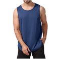 thumbnail image 3 of Yuyuzo Sleeveless Shirts for Men Round Neck Workout Tank Tops Solid Color T Shirts Loose Fitted Tees, 3 of 6