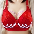 thumbnail image 3 of Bra No Padding in Clearance Push up Bras for Women No Wire Oversized Bralettes High Support Bra Full Figure Daily Bra with Adjustable Straps Women Bras No Underwire New Red S, 3 of 4