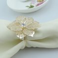 thumbnail image 3 of 6 Pcs Anneaux de Serviette Forme de Fleur Ajourée Porte-Serviettes Boucles Décorations de Table à Manger, 3 of 7