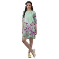 thumbnail image 2 of Moomaya Robe T-Shirt Courte Droite en Georgette Mousse pour Femmes Vêtements Grande Taille, 2 of 4