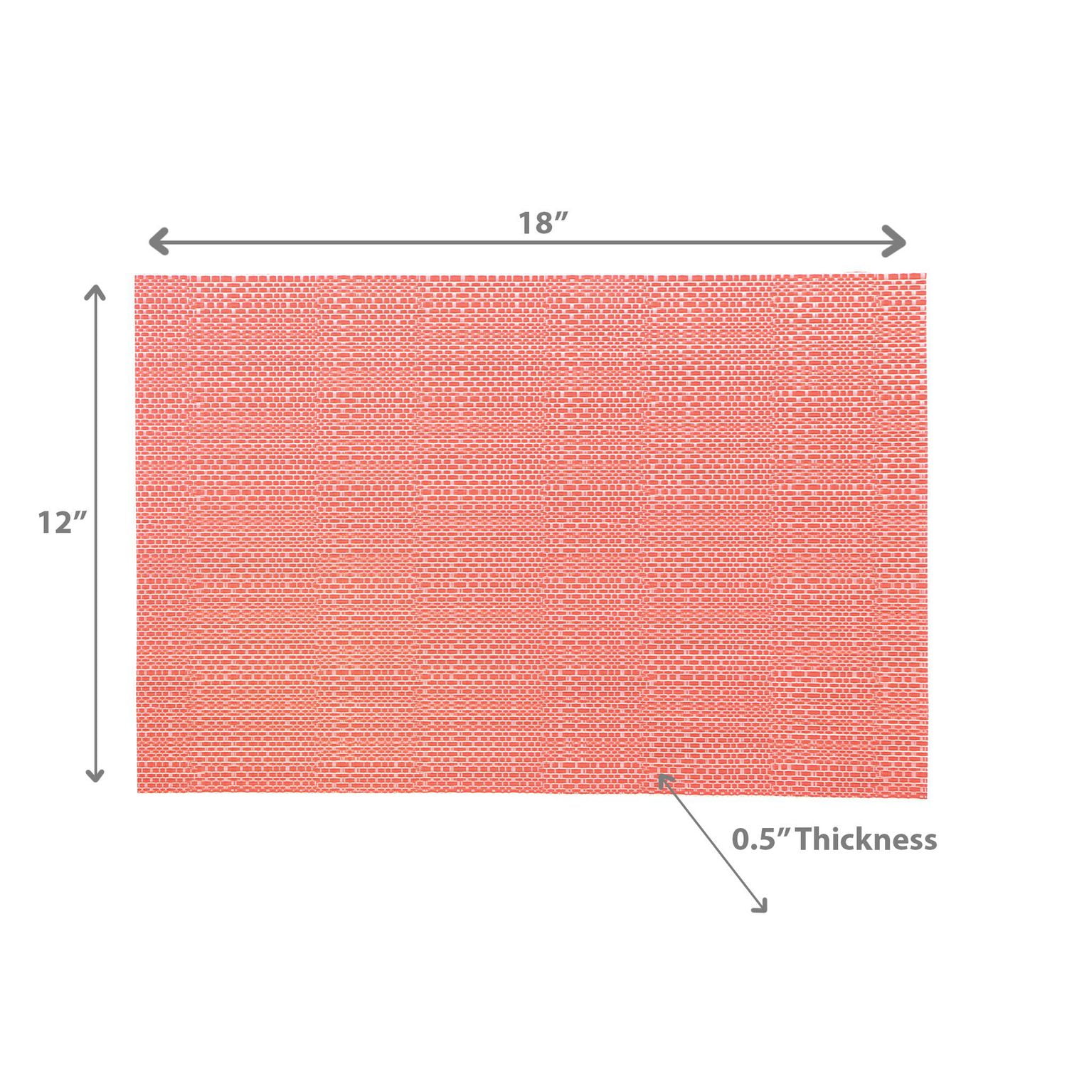 Vinyl Placemat Linen Coral 12 X 18 - Ensemble De 12