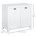 thumbnail image 3 of HOMCOM Armoire de Rangement pour Lessive à Bascule avec Panier à Deux Compartiments, Blanc, 3 of 10