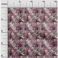 thumbnail image 2 of oneOone Tissu Polyester Spandex Magenta Feuilles Matière de Robe Tissu Imprimé Tissu au Mètre 56 Pouces de Large, 2 of 4