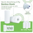 thumbnail image 2 of Bamboo Paper Towels - 24 Rolls, 2 Ply, 144 Sheets Per Roll – Strong & Absorbent Bamboo Towels, Eco-Friendly Plant Paper for Kitchen, Home, and RV Safe, Non Toxic, Made in Canada, 2 of 9