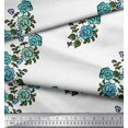 thumbnail image 2 of Soimoi Tissu Satin Modal Feuilles & Floral Imprimé au Mètre 42 Pouces de Large, 2 of 3