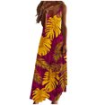 thumbnail image 2 of Ovzne Robes d'Été pour Femmes Robe pour Femme Robes d'Été pour Femmes Imprimé Sans Manches Col Rond Robe Décontractée Robes Robe de Printemps Imprimée Liquidation, 2 of 5