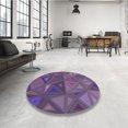 thumbnail image 4 of Ahgly Company Machine Washable Indoor Rectangle Transitional Purple Jam Purple Area Rugs, 3' x 5', 4 of 7