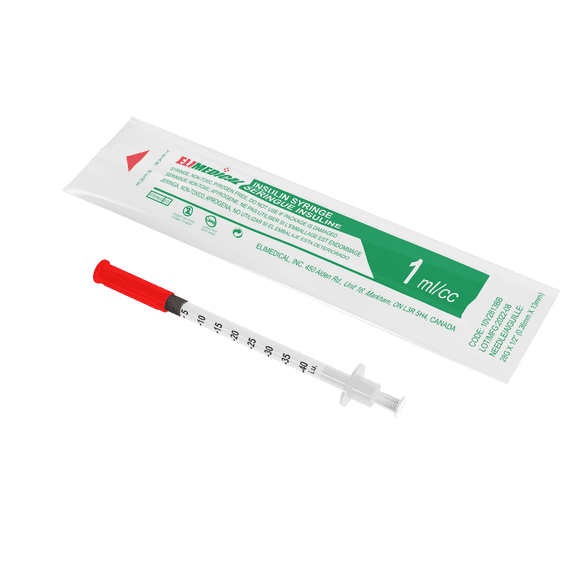 Elimedical Veterinary Syringe U-40 1ml 28G x 1/2" 30pcs/box 10V2813B