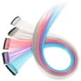 thumbnail image 3 of 15 Pcs Rallonges de Cheveux Colorées à Clip, Rallonges de Cheveux Lisses pour Femmes avec Clips, 3 of 8