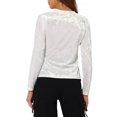 thumbnail image 3 of INSPIRE CHIC T-Shirts en Velours pour Femmes Col Rond Manches Longues Décontracté L Blanc, 3 of 7