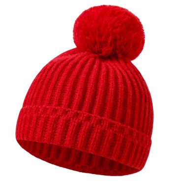 Besolor Toddler Baby Cute Beanie Hats Newborn Infant Soft Winter Warm Knitted Caps for Girls Boys with Pompom