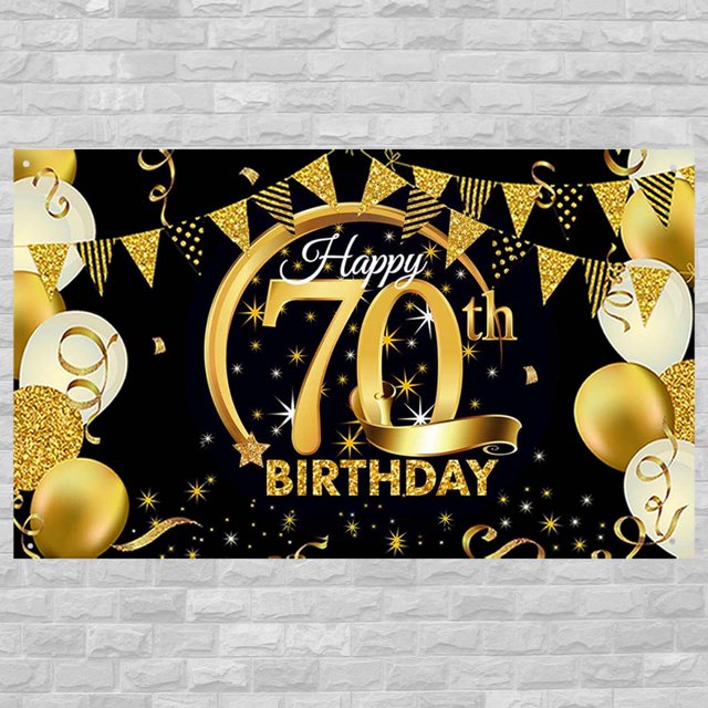 Birthday Party Banner Home Birthday background; birthday Theme Backdrop Background Wall Decoration, 70 Years Old