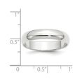 thumbnail image 2 of Or Blanc 14 Carats Demi-Rond Poli Gravable 5mm Demi-Rond Bague Taille 6.5 Bijoux Cadeaux pour Femmes, 2 of 4
