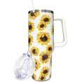 thumbnail image 1 of Gobelet de 40 oz avec Poignée et Paille, Tasse en Acier Inoxydable Tournesol Très Grande à Double Paroi Isolée sous Vide, Tasse de Voyage, Boissons Chaudes et Froides Tasse pour Voiture, 1 of 6