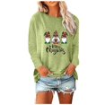 thumbnail image 1 of Womens Round- Neck Christmas Printing Recreational Long Sleeve Tops, 1 of 1