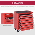 thumbnail image 4 of HOMCOM Armoire à Outils à Roulettes Boîte de Rangement d'Outils 7 Tiroirs pour Garage Atelier, 4 of 10