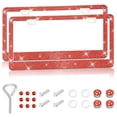 thumbnail image 1 of CUITING 2PCS Bling Car License Plate Frame  Sparkly Rhinestone Stainless Steel License Plate Cover/Holder  Universal for Most Cars  SUVs  Vehicles with Screw Set  Auto Accessories for Wom, 1 of 14