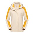 thumbnail image 1 of LSLJS Women Solid Rain Jacket Outdoor Hooded Raincoat Windproof Top( Khaki, S), 1 of 2