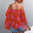 thumbnail image 4 of High Low Hem Off Shoulder Blouse,Women Off Shoulder Tops Bell Sleeve Off Shoulder Shirt Off Shoulder Tops Power Packed Performance, 4 of 5