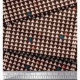 thumbnail image 3 of Soimoi Brown Cotton Duck Fabric Triangle Geometric Printed Fabric 1 Yard 56 Inch Wide, 3 of 3