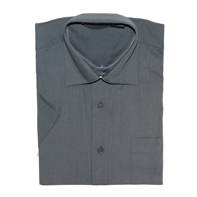 Gravity Threads Mens Dress Shirt Short Sleeve , S Charcoal