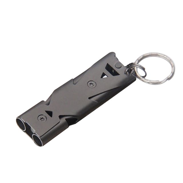Agiferg Sifflet en Acier Inoxydable à Double Tube, Sauvetage d'Urgence, Sifflet de Survie Extérieur