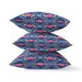 thumbnail image 3 of Lotus Peacock Rose Suede Zippered Pillow with Insert Indigo Pink, 3 of 4