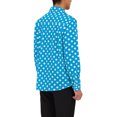 thumbnail image 3 of INSPIRE CHIC Men's Shirt Polka Dots Pattern Point Collar Long Sleeve Button Down Shirt 34 Blue, 3 of 7