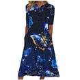 thumbnail image 2 of Robes d'Été Grande Taille pour Femmes 2024 Décontractées à Manches Courtes à Col en V Robe Imprimée Robe Ample Économisez jusqu'à 65 % de Rabais!, 2 of 5