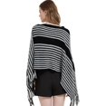 thumbnail image 5 of LinYooLi Poncho Cape Châle pour Femmes Surdimensionné Rayé Tricoté Pashmina avec Franges Temps Froid, 5 of 5