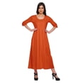 thumbnail image 1 of Moomaya Kurtis en Coton Uni pour Femmes Tenue de Fête Manches 3/4 Robe Mode pour Femmes, 1 of 5