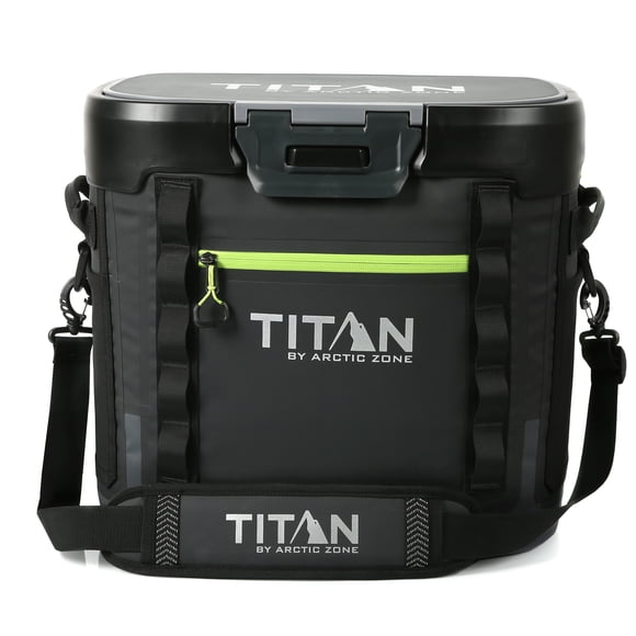Glacière souple soudée Titan par Arctic Zone, capacité de 36 canettes, extérieur imperméable, noir et vert