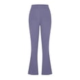 thumbnail image 4 of CFLVAEK Womens Flare Dress Pants Tummy Control High Waisted Office Trousers with Pocket Soft Bootcut Plain Color Work Pant Casual Full Length SlacksPurple XL, 4 of 6