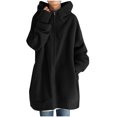 thumbnail image 2 of Womens Solid Color Hoodie Zipper Long Sleeve Sweatshirts Pockets Long Coat Tops, 2 of 6