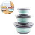 thumbnail image 2 of 3Pcs Folding Camping Bowl Set Portable Silicone Kitchen Containers for Travel Outdoor Camping, 2 of 9