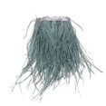 thumbnail image 5 of pitrice 1 Yard Frange de Plume d'Autruche Teinte Ruban d'Embellissement Gris Vert, 5 of 5