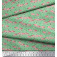 thumbnail image 2 of Soimoi Polyester Crepe Fabric Grass & Flamingo Bird Fabric Prints by Yard 42 Inch Wide, 2 of 3