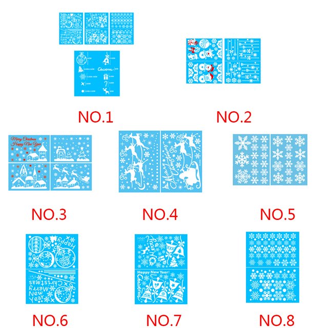 kurtrusly 1 Set Christmas Window Snowflake Cling Decals Shopwindow Stickers Decorations Xmas Party Decorations Supplies